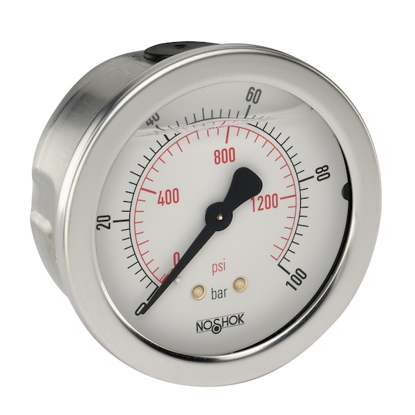 Pressure Gauge, 0 to 6000 psi psi, 2-1/2 in Dial, 1/4 in NPT or 7/16 in-20 Adjustable